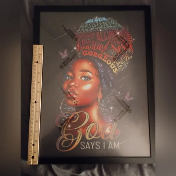 Inspirational Black Wall Art Framed Canvas ADD my other wall art & Get 2 for $15 - Picture 3 of 3